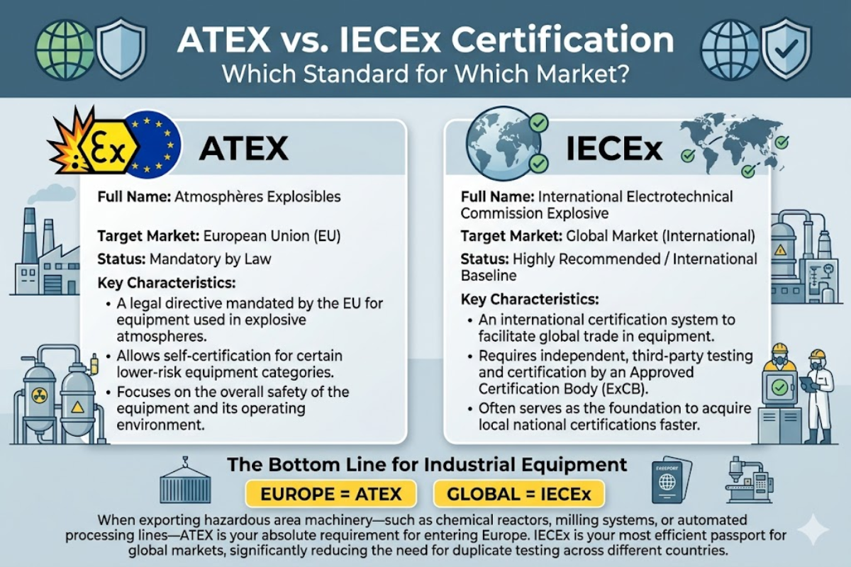 ATEX vs IECEx Certification: Which Standard for Which Market?