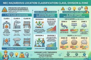 Classificação de localização perigosa do NEC explicada: classe, divisão e zona