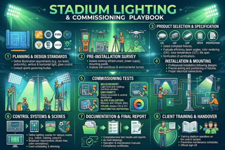 Stadium Lighting Compliance & Commissioning Playbook [2026]