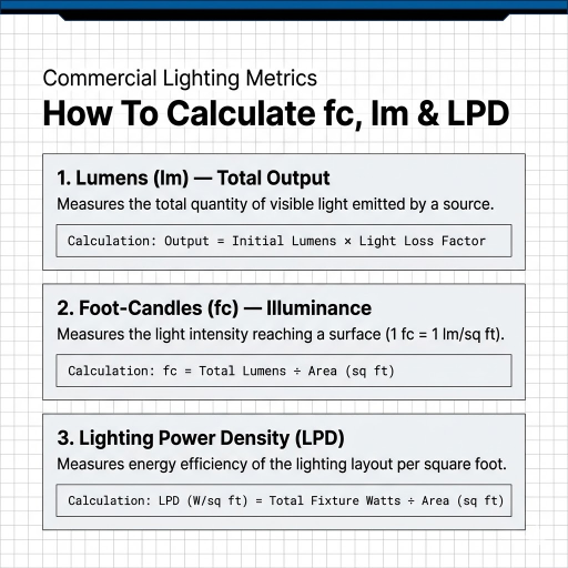 How to Calculate Foot-Candles, Lumens & Lighting Power Density