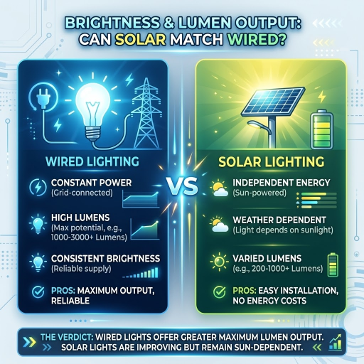 Brightness & Lumen Output — Can Solar Match Wired?