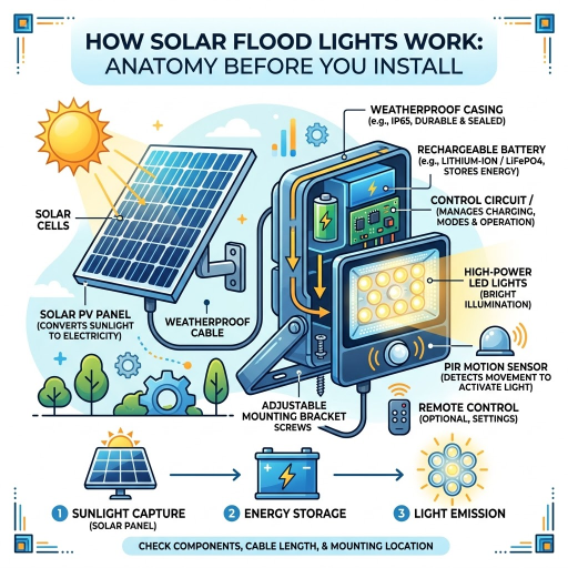 1. How Solar Flood Lights Work — Anatomy Before You Install