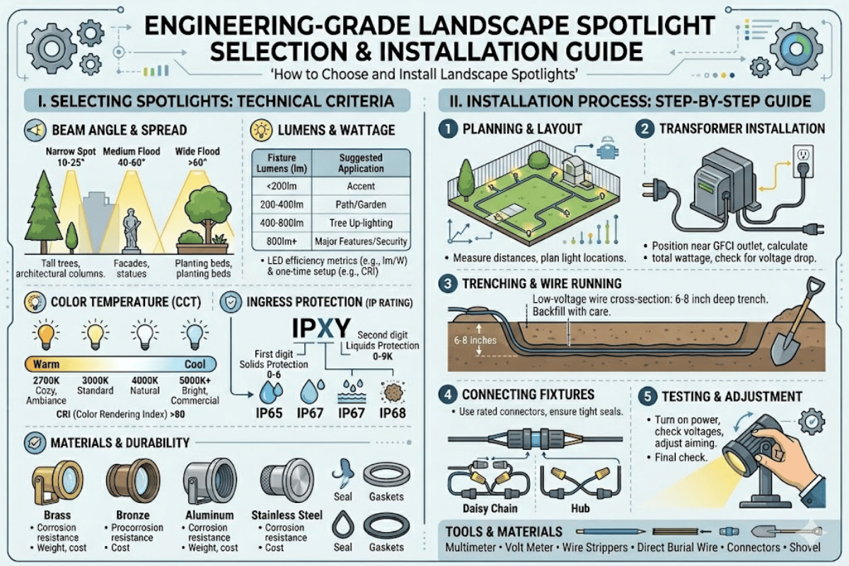 How to Choose and Install Landscape Spot Lights — Engineering-Grade Selection Guide