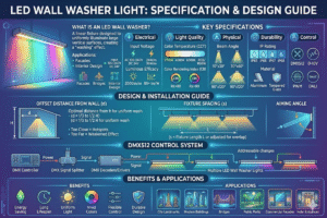 Luz de lavado de pared LED: Guía de especificaciones y diseño [2026]