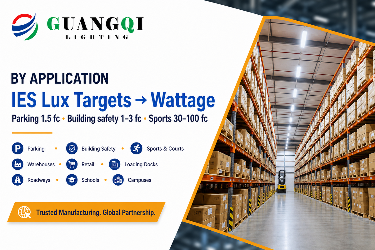 LED Flood Light Wattage by Application (2026 Selection Table) — Guangqi Lighting