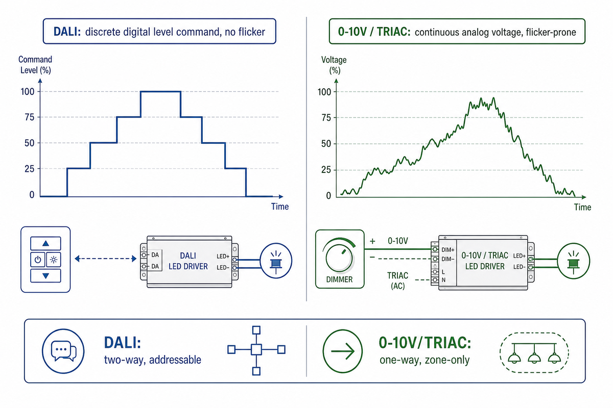 DALI Dimming Explained: Digital Signal vs Analog (0-10V/TRIAC) — Guangqi Lighting