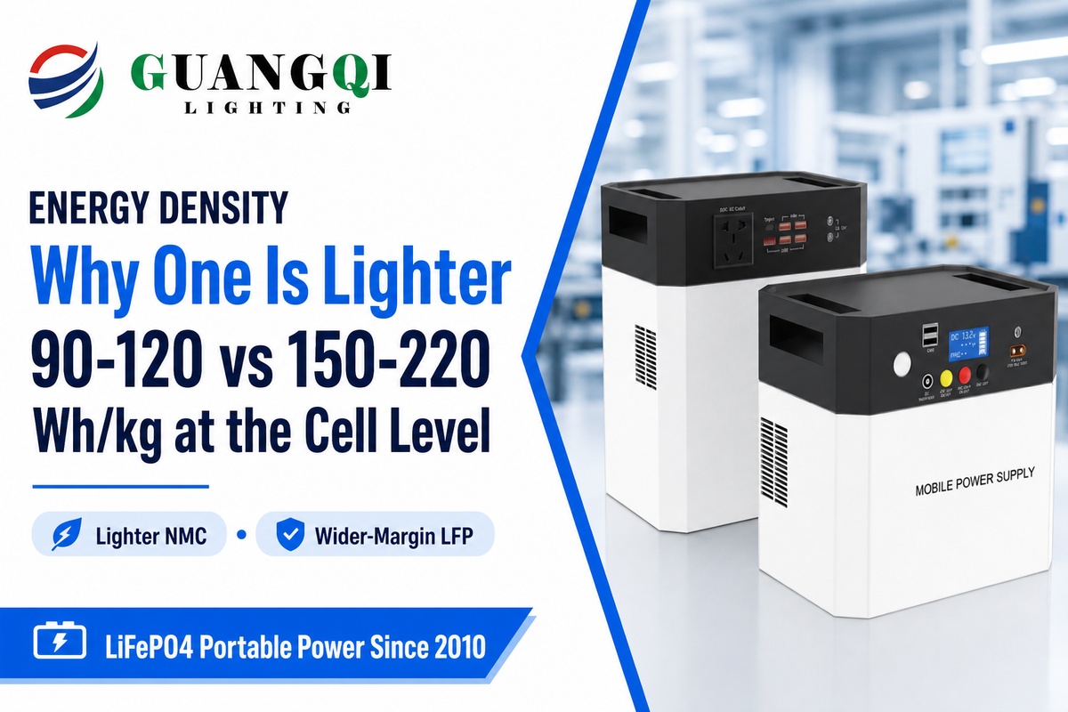 Energy Density & Weight: Why One Chemistry Is Lighter — Guangqi Lighting