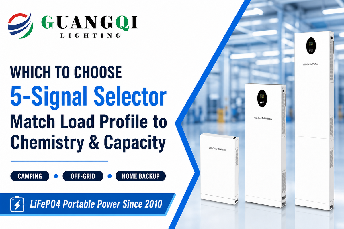 Which Should You Choose? — 5-Signal Load Profile Selector (Camping, Off-Grid & Home Backup) — Guangqi Lighting