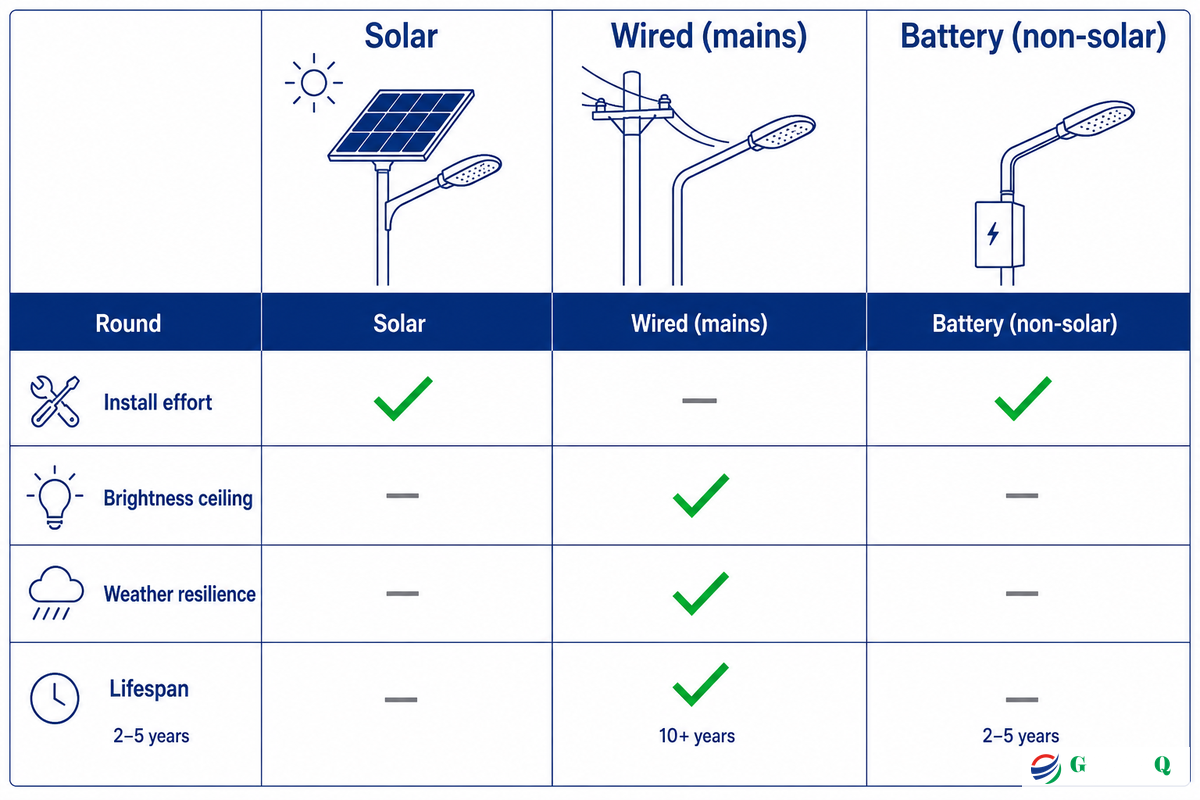 Solar vs Wired vs Battery Security Lights: Which Wins? — Guangqi Lighting