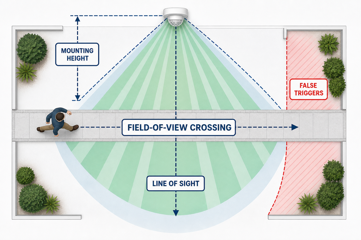 Detection Range: PIR Coverage, Mounting Height, and False Triggers — GQLAMP
