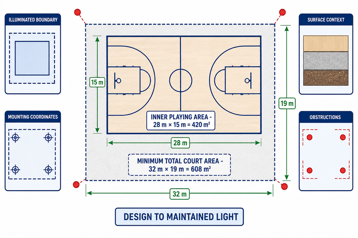Start With Court Area and Maintained Illuminance — GQLAMP
