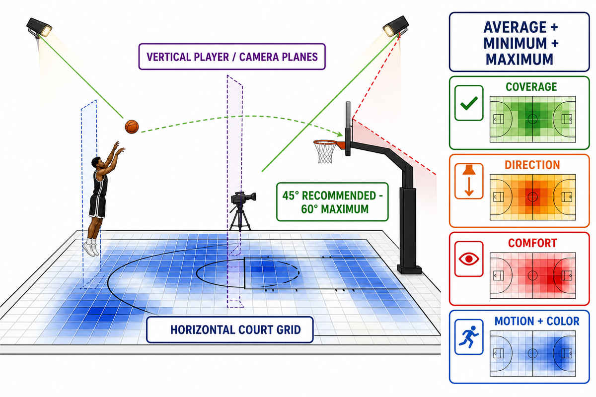 Average Lux Is Not a Pass: Uniformity, Vertical Light, and Glare — GQLAMP