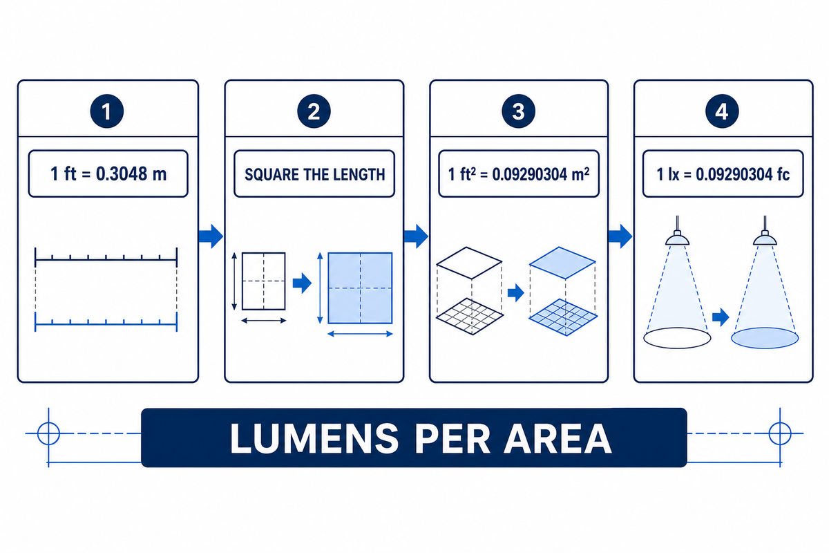 Why the Conversion Factor Comes From Area — Guangqi Lighting