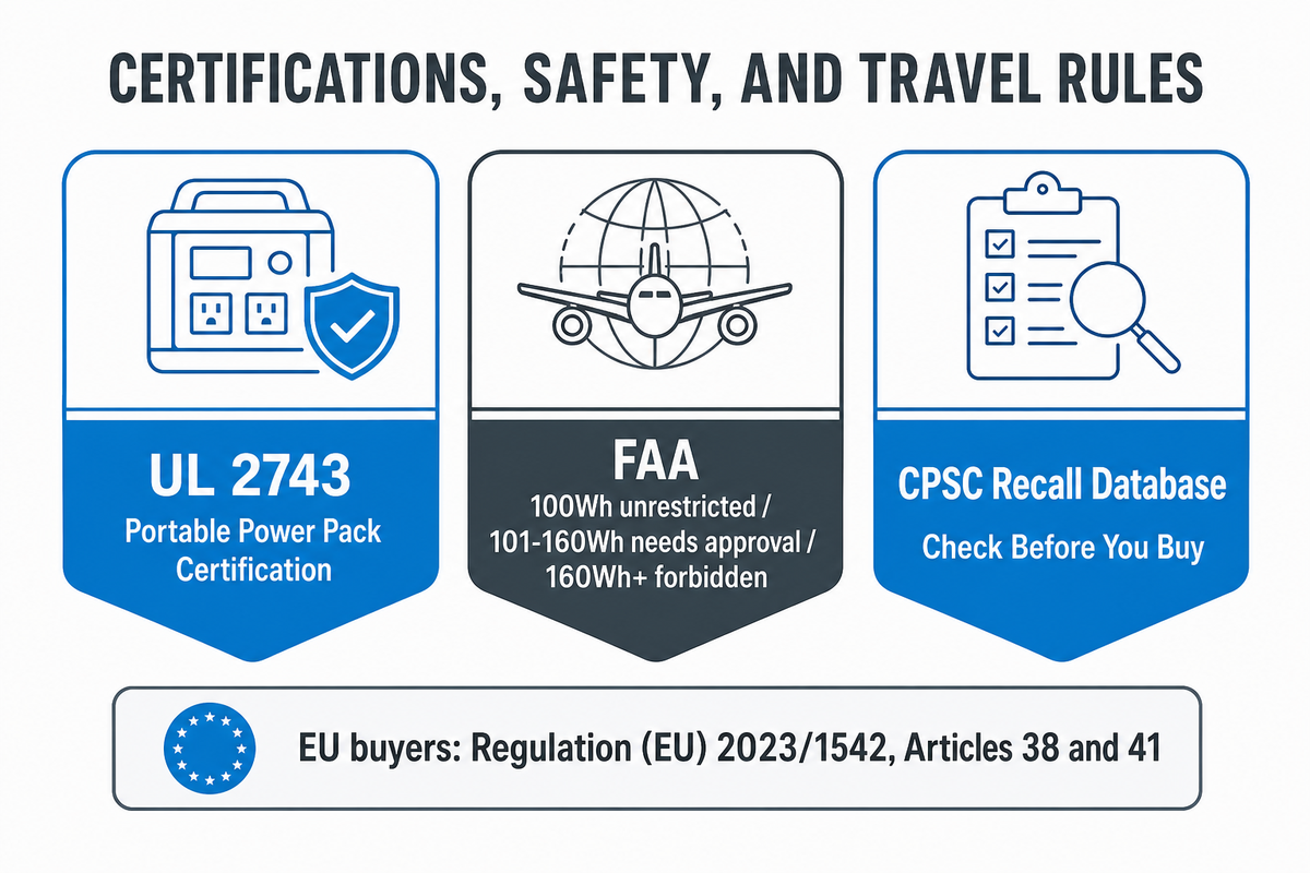 Certifications, Safety, and Travel Rules — Guangqi Lighting