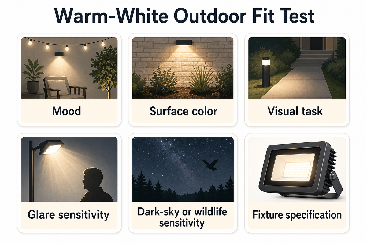 The Commercial Outdoor Checklist: CCT, Glare, IP Rating, Beam Angle, and Controls