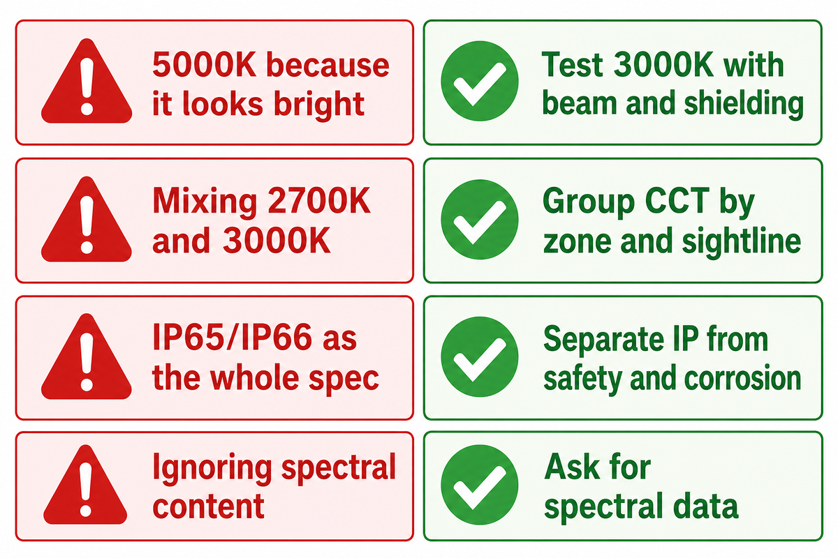 Common Mistakes When Specifying Warm White Outdoor Lighting