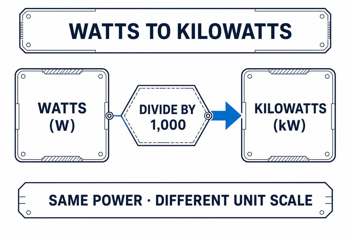 Watts to Kilowatts Formula — Guangqi Lighting