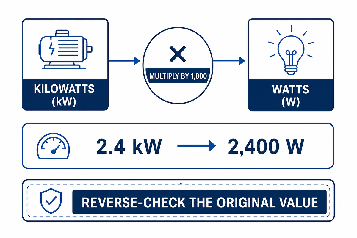 Kilowatts to Watts Reverse Conversion — Guangqi Lighting