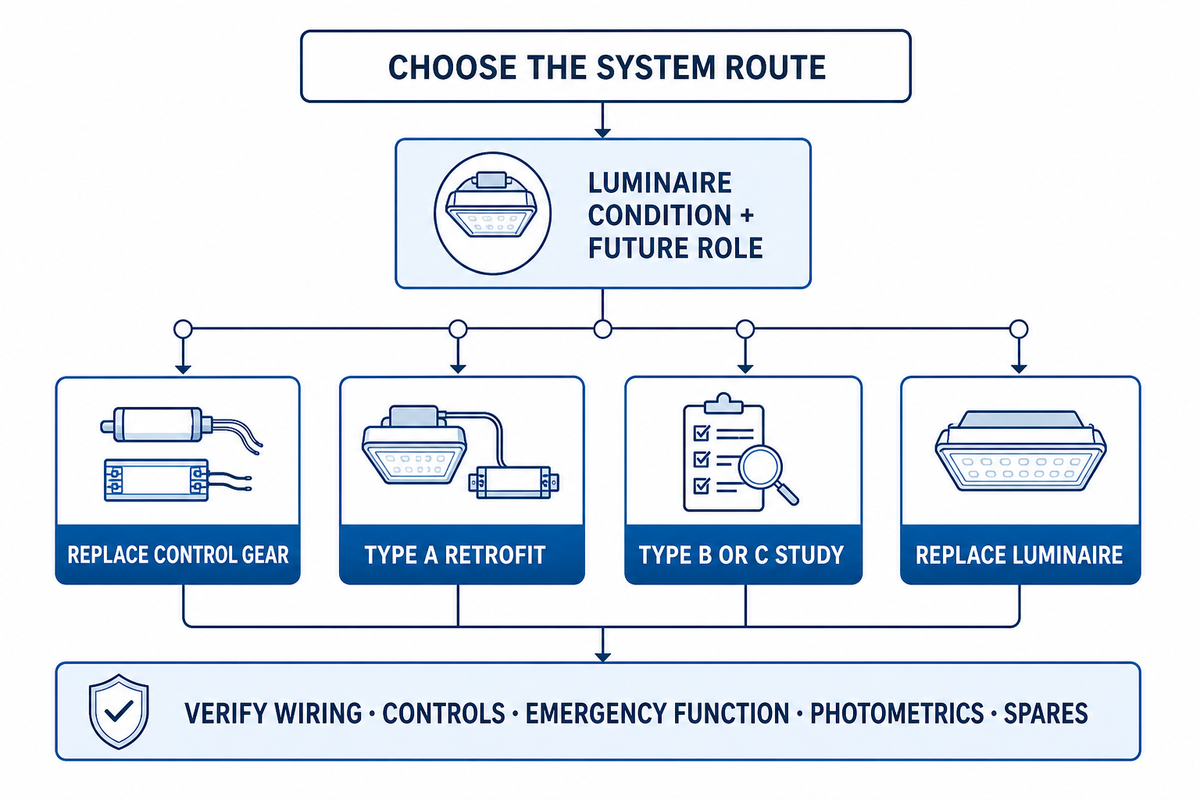 7. When Should You Replace the Ballast, Use an LED Driver, or Replace the Fixture? — Guangqi Lighting