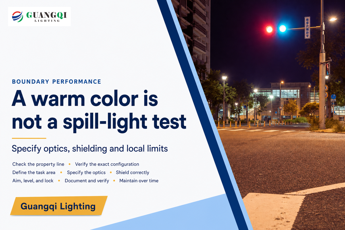 Specify glare, shielding and property-line limits — Guangqi Lighting