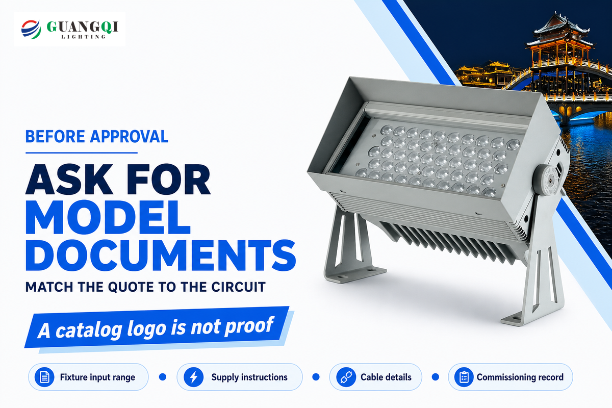 Approve the exact fixture input range, supply instructions, cable details and commissioning record before purchasing.