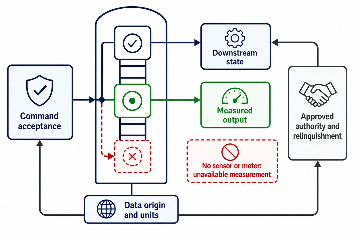 A gateway cannot create physical measurements or guarantee that local control regained authority.